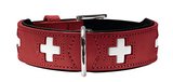 Hunter Hundehalsband Swiss, Leder, 60, rot/schwarz