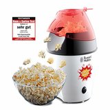 Russell Hobbs 24630-56 Popcornmaschine Fiesta, Heißluft Popcorn Maker, ohne Fett & Öl, inkl. Messlöffel, 1200 Watt, weiß/rot