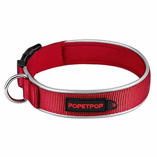 POPETPOP reflektierendes Hundehalsband für Kleine, Mittel, Große Hunde (Größe L)